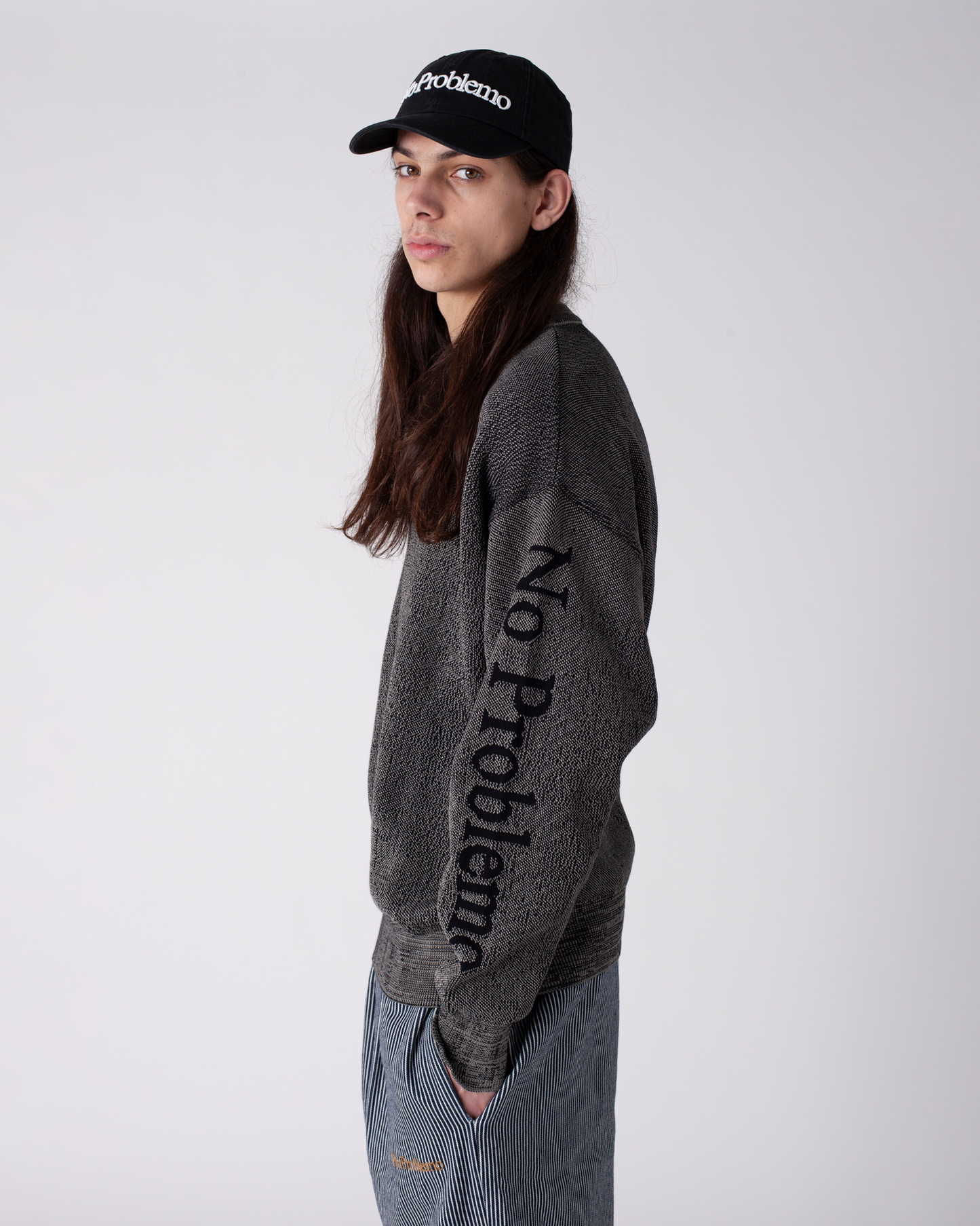 No Problemo Glitch Knit Crew Neck - Black